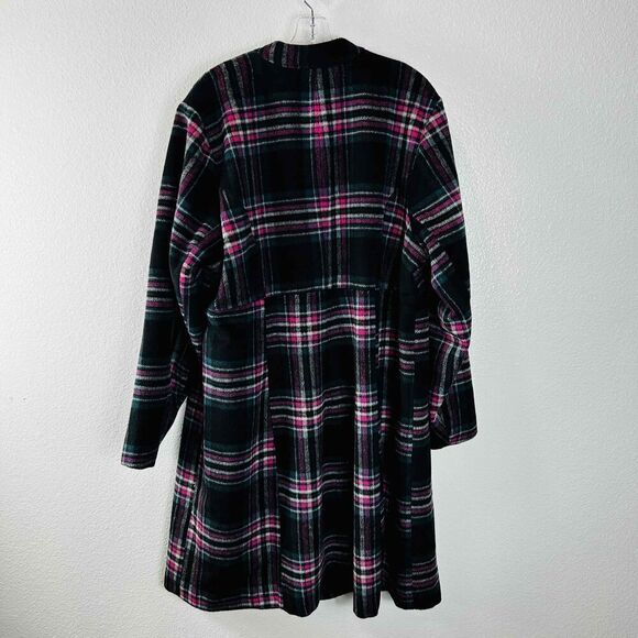 Torrid Womens Peacoat Coat Collared Long Sleeves Plaid Plus Size 2 - Picture 2 of 5